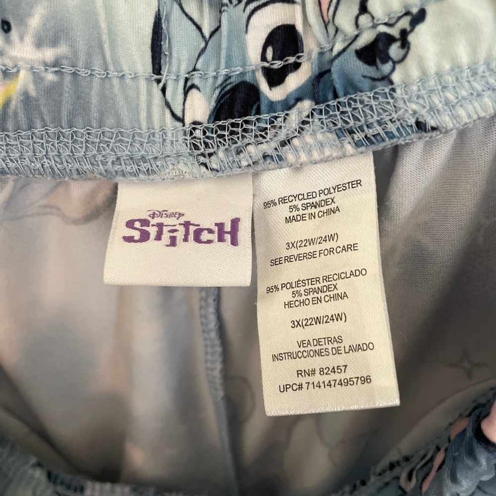 Disney Stitch print stretch waist drawstring pajama pants w pockets 3X - Picture 4 of 5